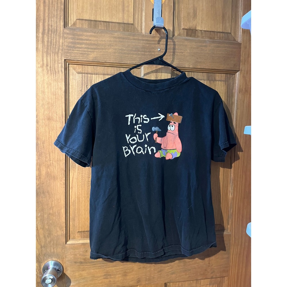 Vintage 2003 Nickelodeon Patrick Star SpongeBob This Is Your Brain Baby Tee